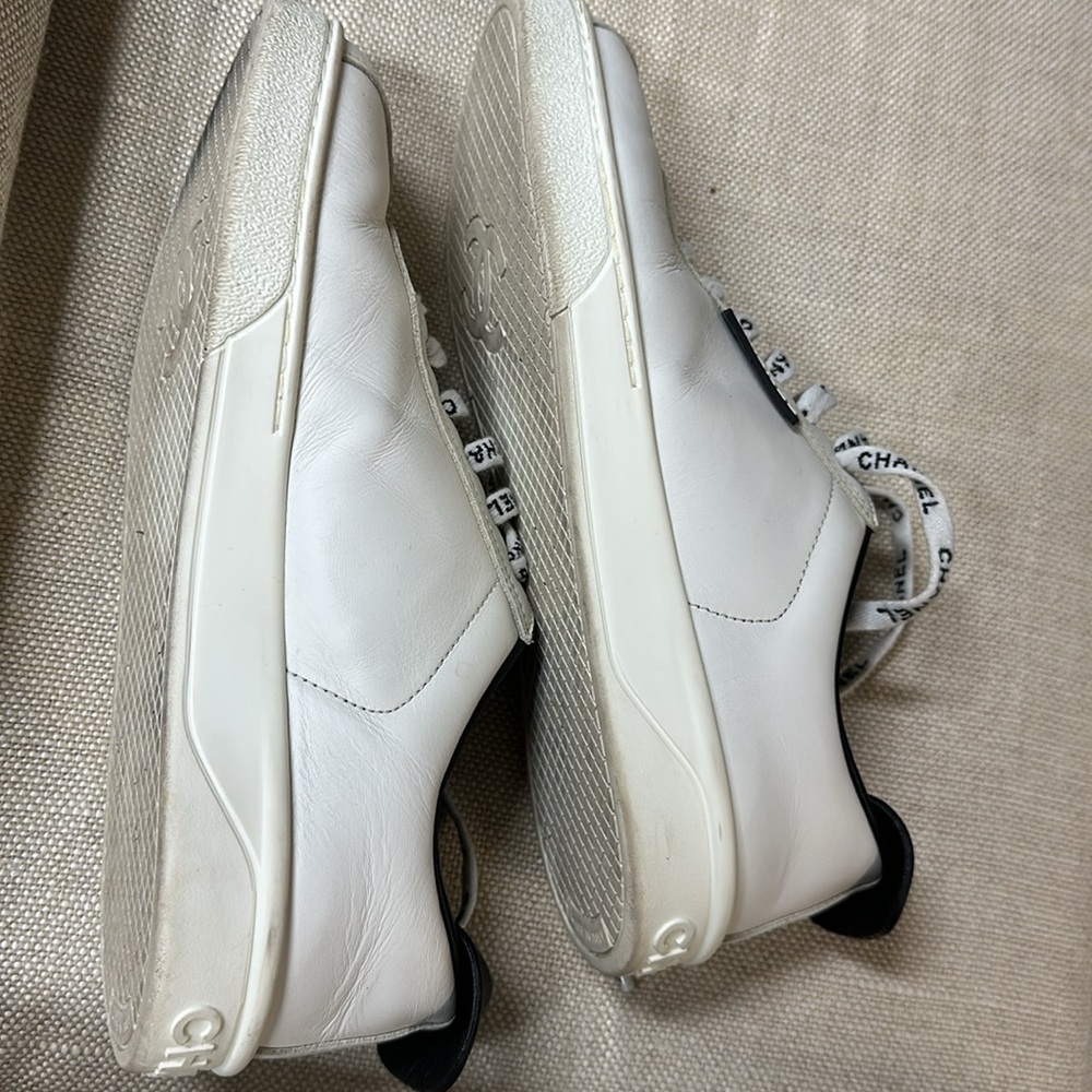 Chanel White and Black  Sneakers - Picture 5 of 9